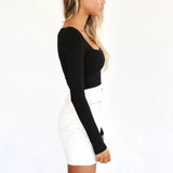 Square Neck Long Sleeve Top